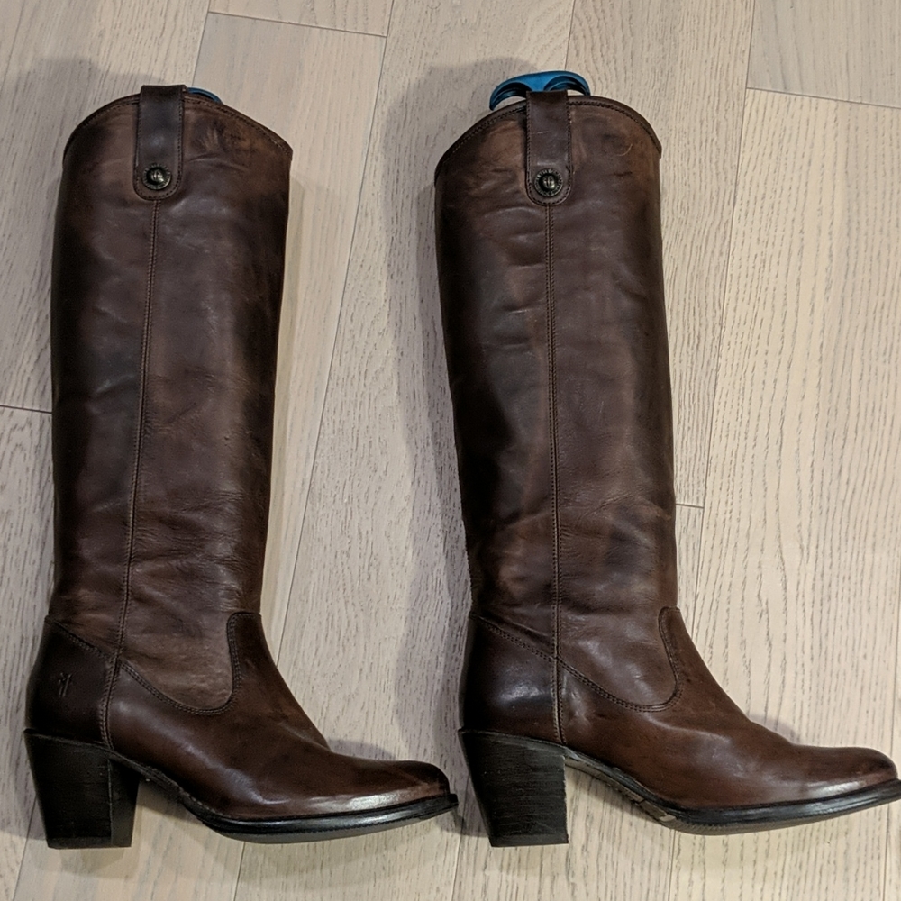 Frye Jackie Button Boots Dark Brown Size 7.5